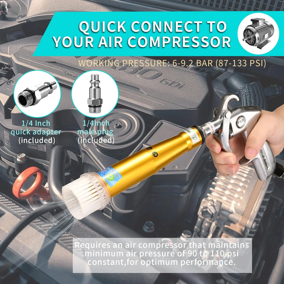 Pistolet souffleur à air pour nettoyage automobile – embout de précision Prendre Soin de son Auto