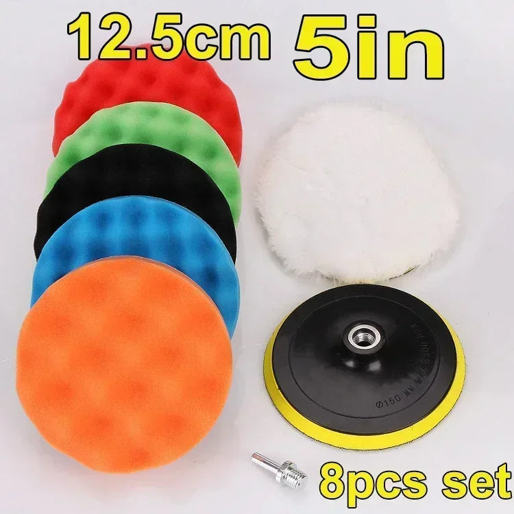Kit 8 tampons mousse de polissage – 3 à 7 pouces Prendre Soin de son Auto