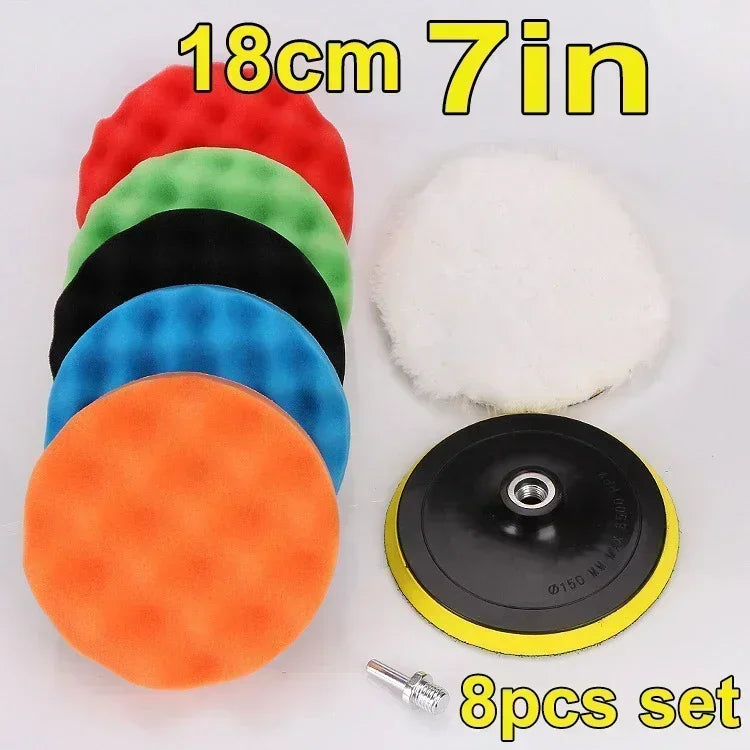 Kit 8 tampons mousse de polissage – 3 à 7 pouces Prendre Soin de son Auto