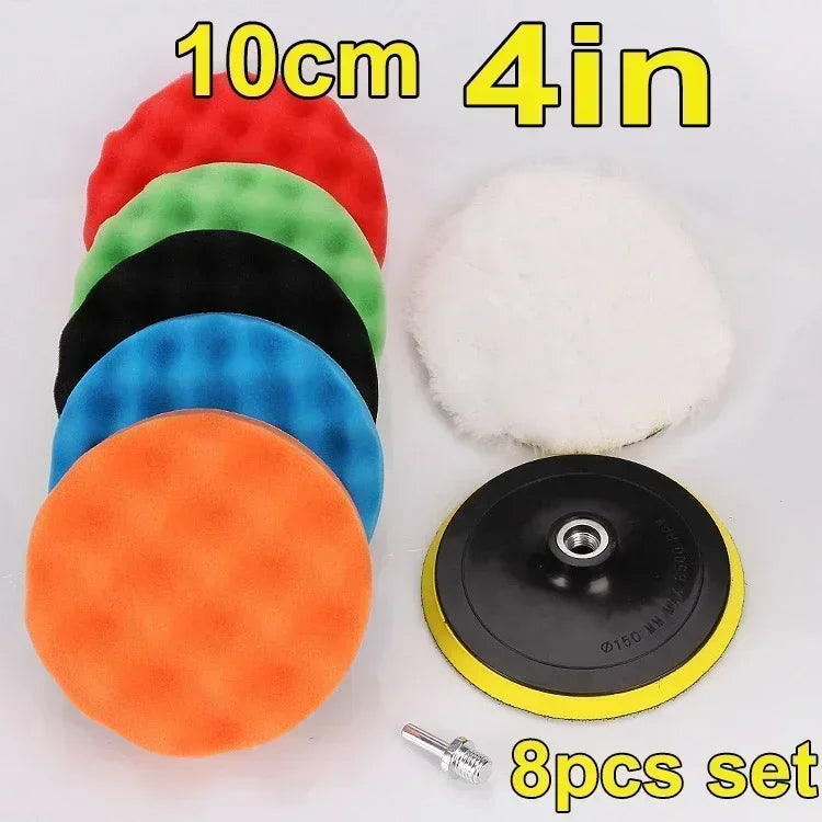 Kit 8 tampons mousse de polissage – 3 à 7 pouces Prendre Soin de son Auto