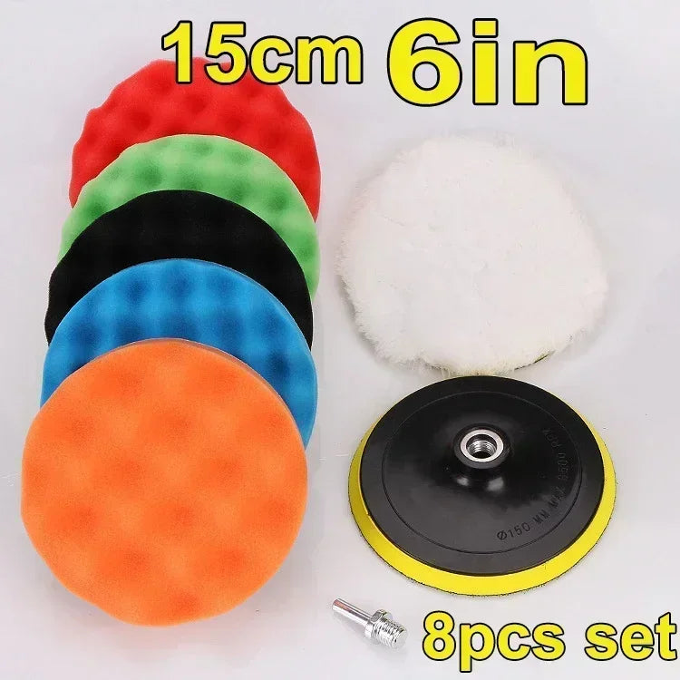 Kit 8 tampons mousse de polissage – 3 à 7 pouces Prendre Soin de son Auto