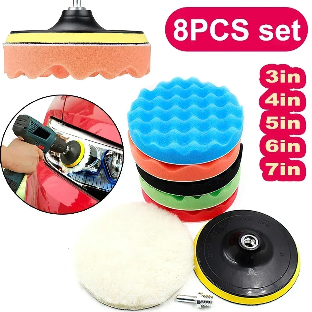 Kit 8 tampons mousse de polissage – 3 à 7 pouces Prendre Soin de son Auto