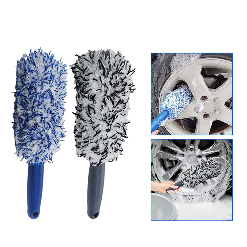 Brosse de lavage microfibre pour jantes et detailing