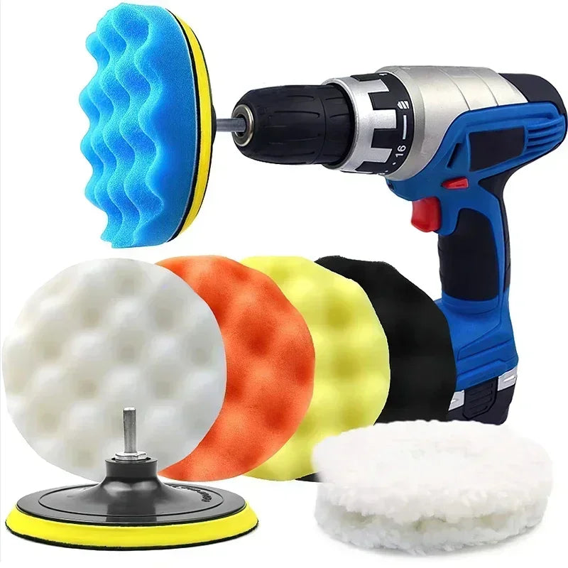 Kit 8 tampons mousse pour polissage et lustrage automobile