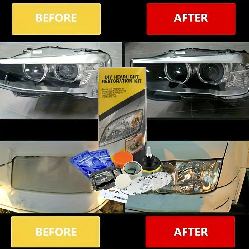 Kit rénovation des phares voiture – 15 pièces Prendre Soin de son Auto