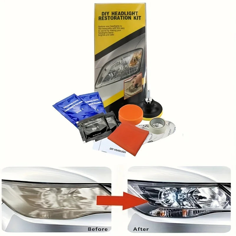 Kit rénovation des phares voiture – 15 pièces Prendre Soin de son Auto